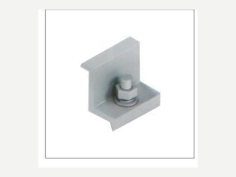 Anodized aluminum solar module end clamp with bolt