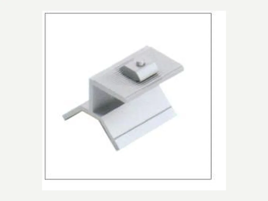 Anodized aluminum clamp for trapezoidal metal solar roofs